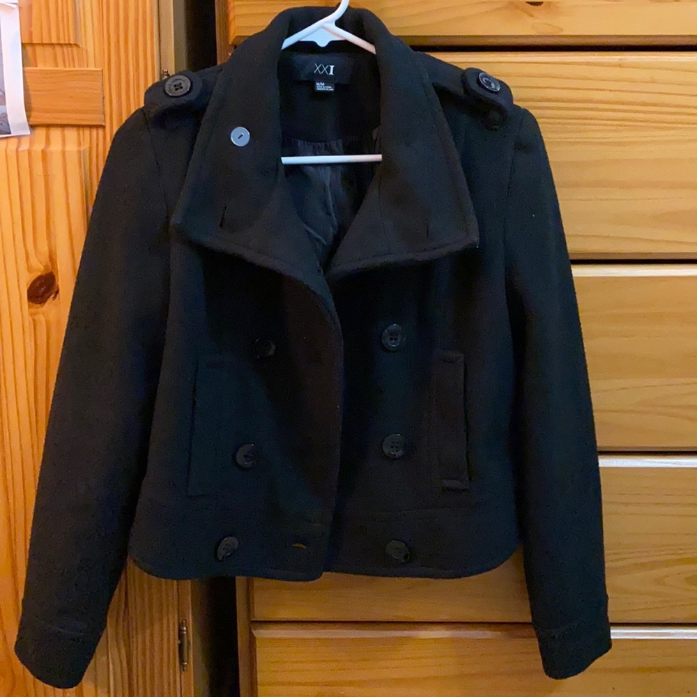 forever 21 double breasted short coat